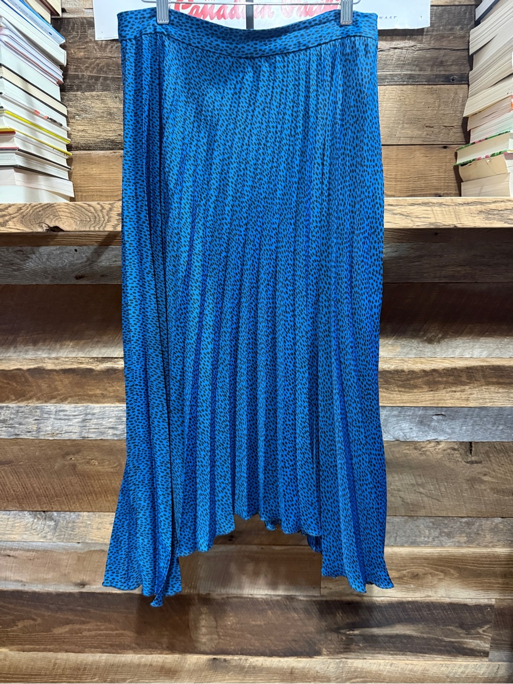 Banana Republic Blue Asymmetrical Pleated Midi Skirt